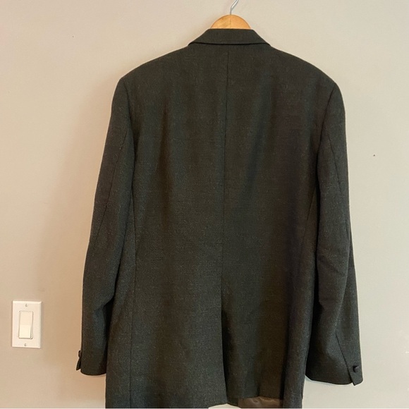 Classic Men's Blazer in Dark Gray pure virgin wool. - Picture 10 of 12